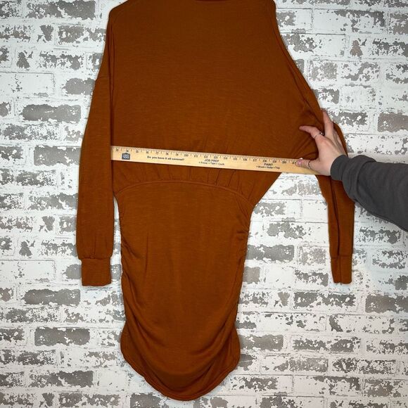 Anthropology Daily practice | women long sleeve orange dress open back - Picture 7 of 11